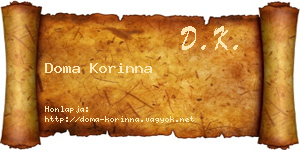 Doma Korinna névjegykártya